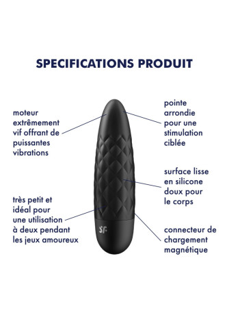 Vibromasseur noir USB Ultra Power Bullet 5 Satisfyer - CC597738